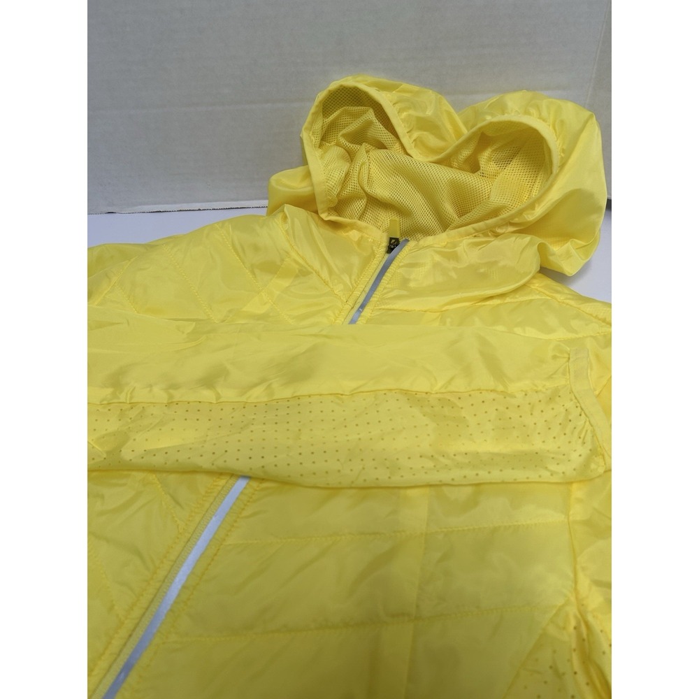OYSHO Women's Yellow Softshell Packable Hooded‎ Polyester Jacket Packable Medium
